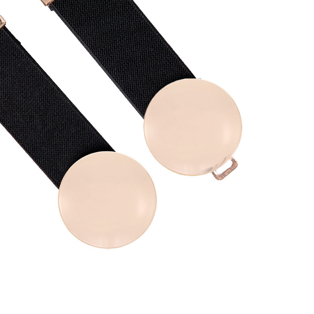 Cinto Elástico Juscy (Preto com Elástico e Fivela Dourada). Em até 4 x R$ 37,25. Sem Juros.