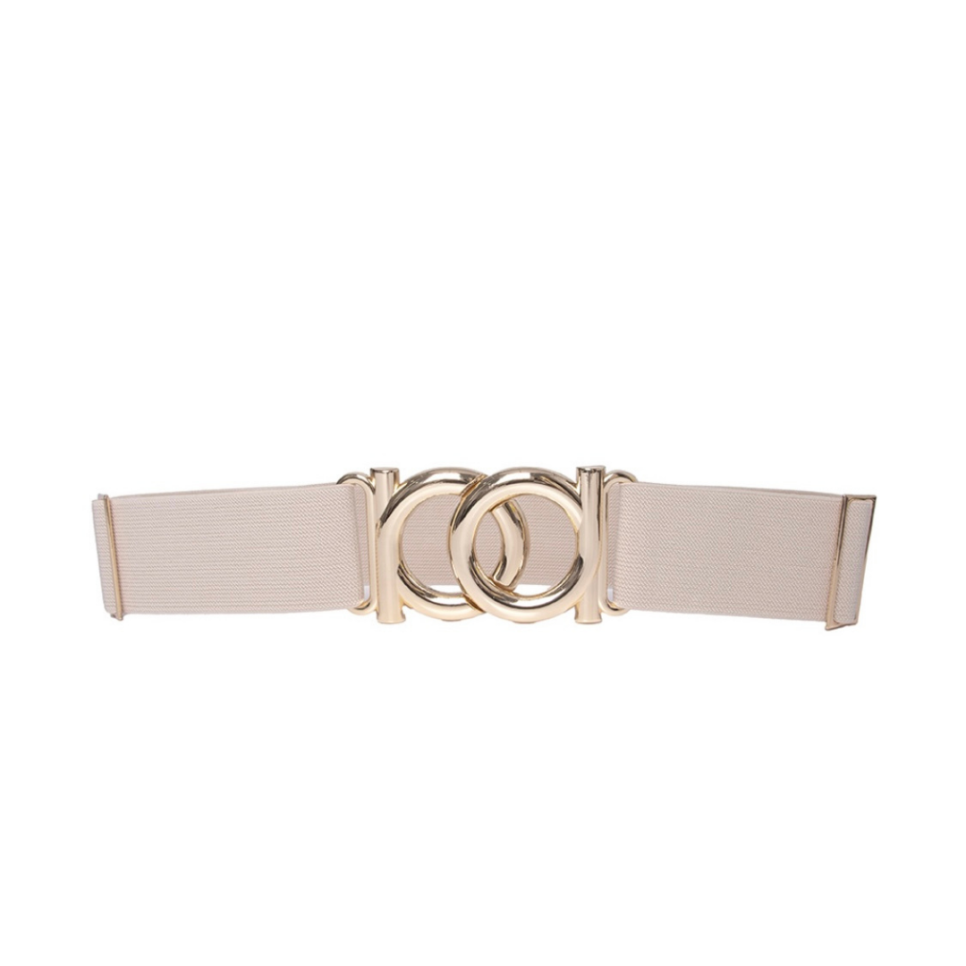 Cinto Elástico Fernanda (Off-White com Elástico e Fivela Dourada). Em até 4 x R$ 34,75. Sem Juros. (cópia)