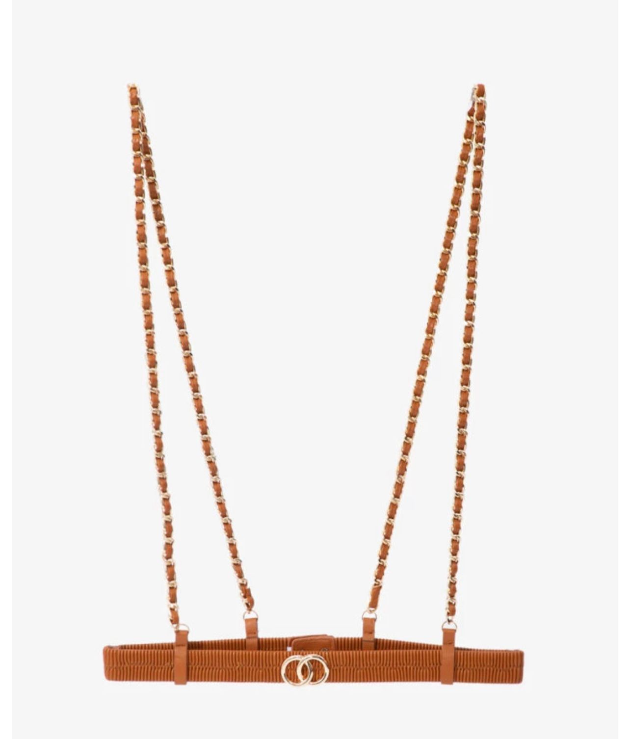Cinto Wanda (Suspensório cor Caramelo). Em até 4 x R$ 33,75. Sem juros.