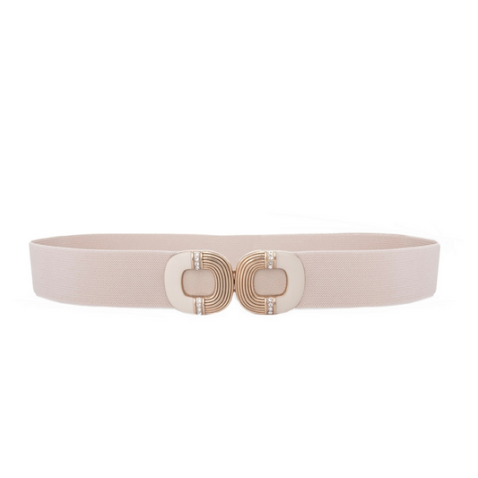 Cinto Elástico Cris ( Off-White e Fivela Dourada). Em até 4 x R$ 34,75. Sem Juros.