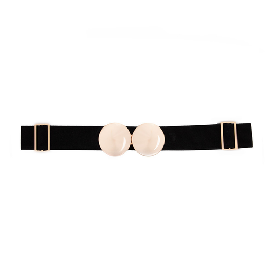 Cinto Elástico Juscy (Preto com Elástico e Fivela Dourada). Em até 4 x R$ 37,25. Sem Juros.
