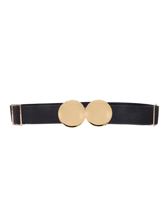 Cinto Elástico Juscy (Preto com Elástico e Fivela Dourada). Em até 4 x R$ 37,25. Sem Juros.
