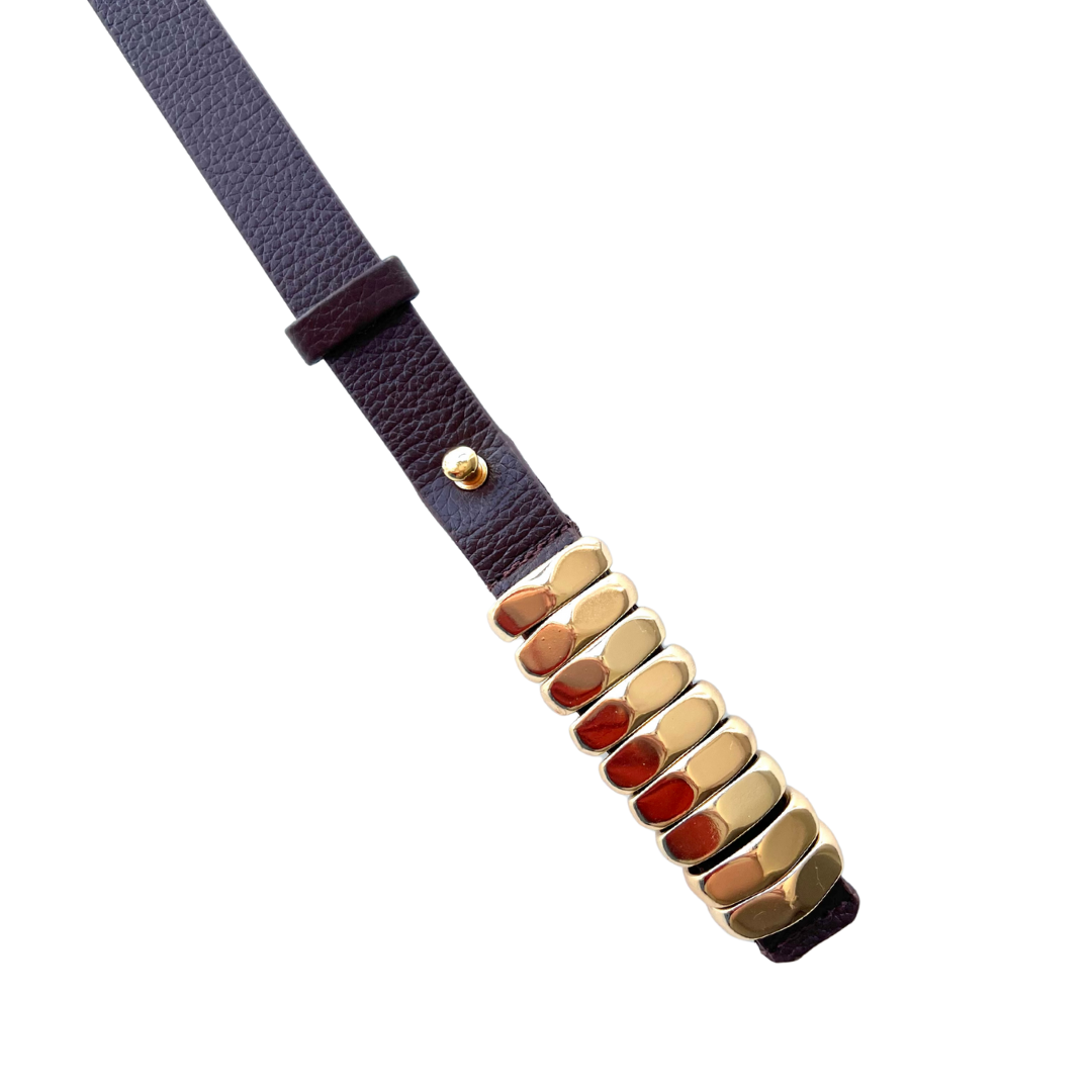 Cinto Couro Maria (Marrom com Fivela Dourada). Em até 4x R$ 47,25