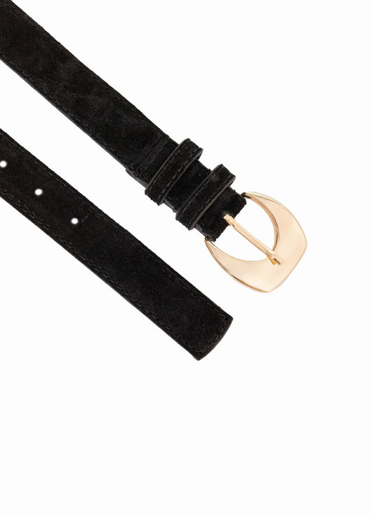 Cinto Joana (Camurça Preto com Fivela Dourada). Em até 4x R$ 39,75. Sem juros.