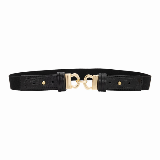 Cinto Elástico Verônica ( Em Elástico Preto com Fivela Dourada). Em até 4 x R$ 36,25. Sem Juros.