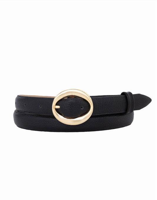 Cinto Bella (Couro Preto com Fivela Dourada). Em até 4x R$ 39,75. Sem juros.