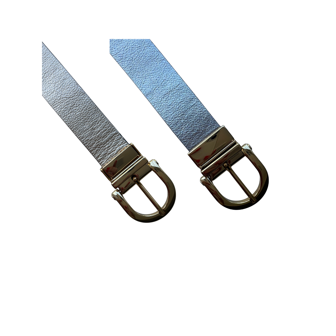 Cinto Couro Camila (2 cores Dourado e Prata, com Fivela Dourada). Em até 4x R$ 53,00