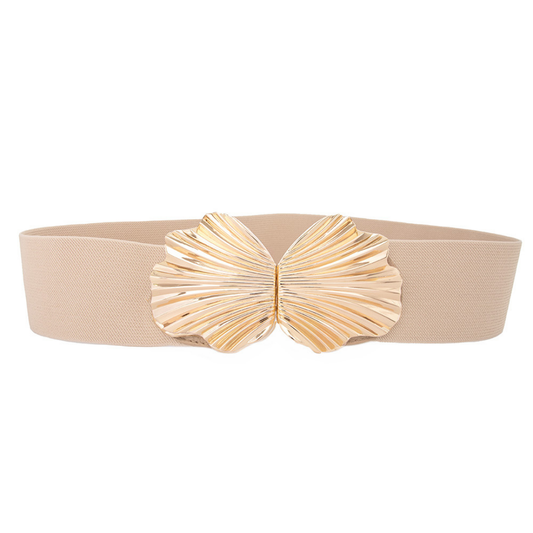 Cinto Elástico Cecília (Fendi com Elástico e Fivela Dourada). Em até 4 x R$ 34,75. Sem Juros.