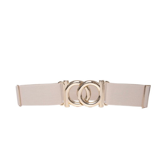Cinto Elástico Fernanda (Off-White com Elástico e Fivela Dourada). Em até 4 x R$ 34,75. Sem Juros. (cópia)
