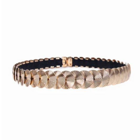 Cinto Elástico Aline (Dourado com Moedas).